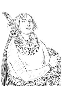 Porträt von Er, der durch die Mitte eilt, Indianer, 1841 von Myers and Co