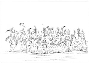 Sklaventanz, Sac und Fox, Rock Island, Oberer Mississippi, 1841