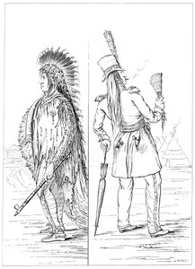 Wi-Jun-Jon in einheimischer Tracht und in Regimentsuniform, 1841
