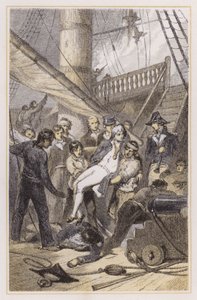 Tod von Nelson bei Trafalgar (farbige Gravur) von Myles Birket (after) Foster
