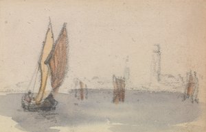 Eine von drei Studien auf der venezianischen Lagune von Myles Birket Foster