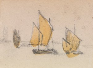 Eine von drei Studien auf der venezianischen Lagune von Myles Birket Foster