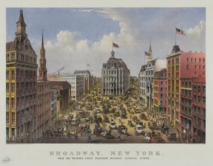 Broadway, New York vom Western Union Telegraph Building nach Norden blickend