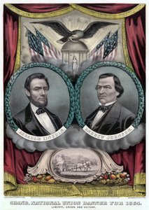 Großes Nationales Unionsbanner für 1864 von Currier and Ives