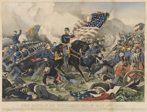 Die Schlacht von Williamsburg, Virginia am 5. Mai 1862 (Farblithographie)