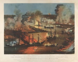 Der prächtige Marine-Triumph am Mississippi, 24. April von Currier and Ives