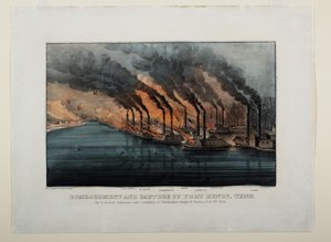 Bombardierung und Eroberung von Fort Henry, Tenn, ca. 1862 von N. and Ives, J.M. Currier
