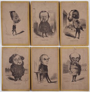 6 Karikaturporträts: Jules de Premaray (Jules Martial Regnault von Nadar
