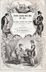 Frontispiz von „Kleine Alben zum Lachen Nummer 25. Sie schrieben uns aus Paris. Zweiter Teil“, 1850 (Gravur)