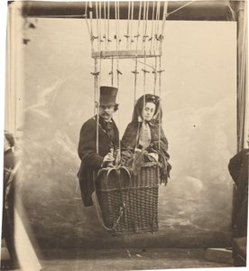 Selbstporträt mit Ehefrau Ernestine in einer Ballongondel