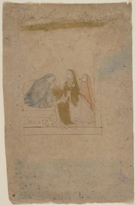 Eine Dame mit Begleitern, ca. 1775-80 von Nainsukh
