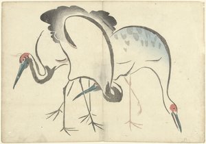 Drei Kraniche (Prentenalbum von Korin) von Nakamura Hochu