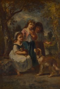 Drei kleine Mädchen, um 1870