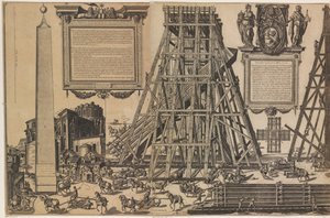 Die Errichtung des Obelisken auf dem Petersplatz von Natale Bonifazio da Sebenico