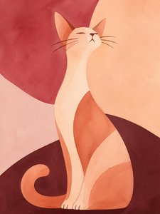 Abstrakte Aquarellkatze von Natalie Bruns