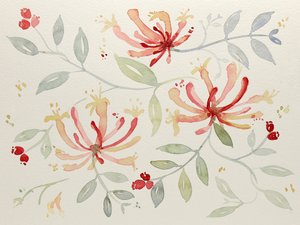 Zarte Aquarell-Botanicals