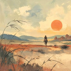 Wüstenreiter bei Sonnenuntergang