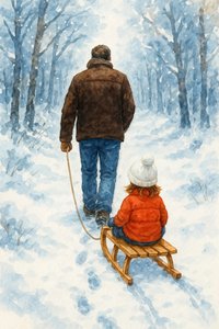 Vater-Kind-Winterspaziergang