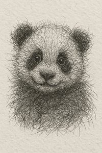 Flauschiger Panda-Junges von Natalie Bruns