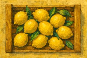 Frische Zitronen in Kiste von Natalie Bruns