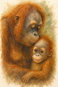 Sanfte Orang-Utan-Umarmung von Natalie Bruns