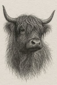 Zotteliger Hochlandbulle von Natalie Bruns