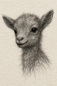 Lächelndes Baby-Ziege von Natalie Bruns