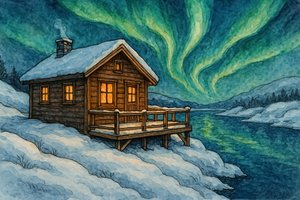 Winterhütte Nordlichter