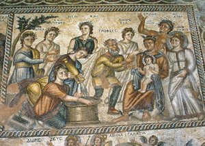 Römisches Mosaik in der Villa Haus des Aion von Nathan Benn
