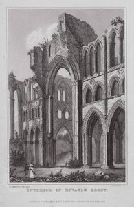 Innenansicht der Abtei Rivaulx von Nathaniel (after) Whittock