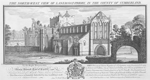 Nordwestansicht der Lanercost Priory in der Grafschaft Cumberland, 1739 von Nathaniel Buck