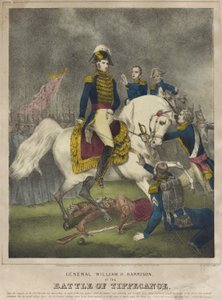 General William H. Harrison in der Schlacht von Tippecanoe von Nathaniel Currier