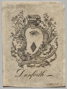 Exlibris: Wappen mit der Inschrift Danforth von Nathaniel Hurd