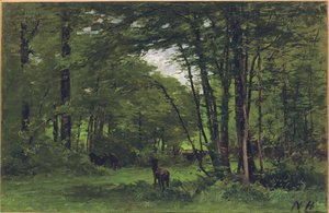 Der Grenzzaun, Wald von Fontainebleau, ca. 1868