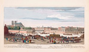 Ansicht von Paris im 18. Jahrhundert (Gravur)