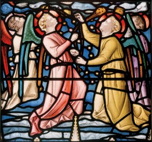 Drei Weihrauch schwenkende Engel (Detail aus Christus in Majestät) von Nathaniel Westlake