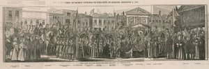 Der Lord Mayor empfängt Ihre Majestät am Temple Bar von Nathaniel Whittock