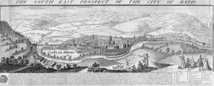 Die Südostansicht der Stadt Bath, 1734