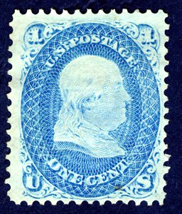1c Franklin F Grill Einzelstück, 1867