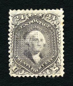 24c Washington F Grill Einzelstück, 1867