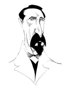 Alexander Borodin, russischer Komponist, s/w-Karikatur, 2010 von Neale Osborne