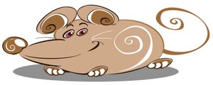 Lockige braune Maus - Cartoon von Neale Osborne