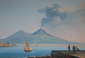 Blick auf die Bucht von Neapel mit dem Vesuv von Neapolitan School