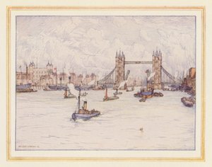 Der Turm und die Tower Bridge von Nelson Dawson