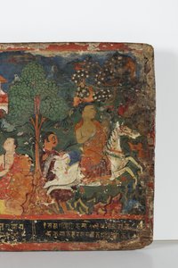 Detail von einem buddhistischen Manuskriptdeckel