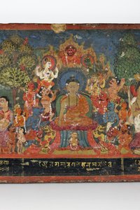 (Detail) von einem buddhistischen Manuskriptcover
