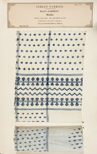 Musselinprobe aus Kathamandoo in Nepal, aus The Collection of the Textile Manufacturers of India, von John Forbes Watson, veröffentlicht 1866