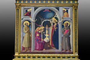 Verkündigung zwischen den Heiligen Franziskus und Hieronymus von Neri di Bicci