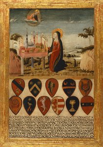 Die Jungfrau Maria vertraut die Stadt Siena Jesus an