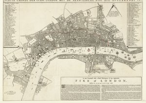 Ein wahres Porträt mit einer kurzen Beschreibung des beklagenswerten Feuers von London, das am 12. ausbrach von Netherlandish School